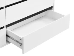 Cómoda com 6 gavetas em MDF cor branca e preta - ABUJA
