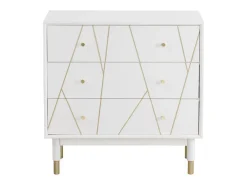 Cómoda com 3 gavetas lacada a branco