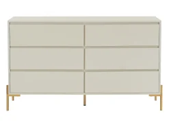 Cómoda com 6 gavetas MDF e metal bege e dourado - KORASA de Pascal Morabito