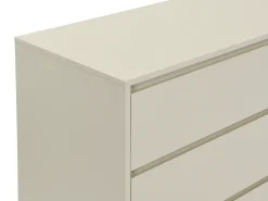 Cómoda com 6 gavetas MDF e metal bege e dourado - KORASA de Pascal Morabito