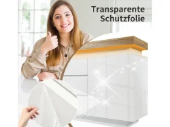 Cômoda com 2 portas e 3 gavetas - 140 x 39 x 81 cm - LEDs - Aglomerado - para sala, quarto - Branco