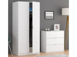 Cômoda Dantist, cômoda moderna com 3 gavetas, cômoda baixa para quarto, cômoda, 77x38h80 cm, Branco