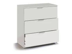 Cômoda Dantist, cômoda moderna com 3 gavetas, cômoda baixa para quarto, cômoda, 77x38h80 cm, Branco