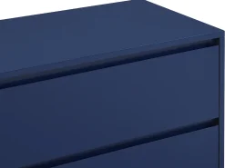 Cómoda de 6 gavetas em MDF e metal lacado a azul e dourado KORASA