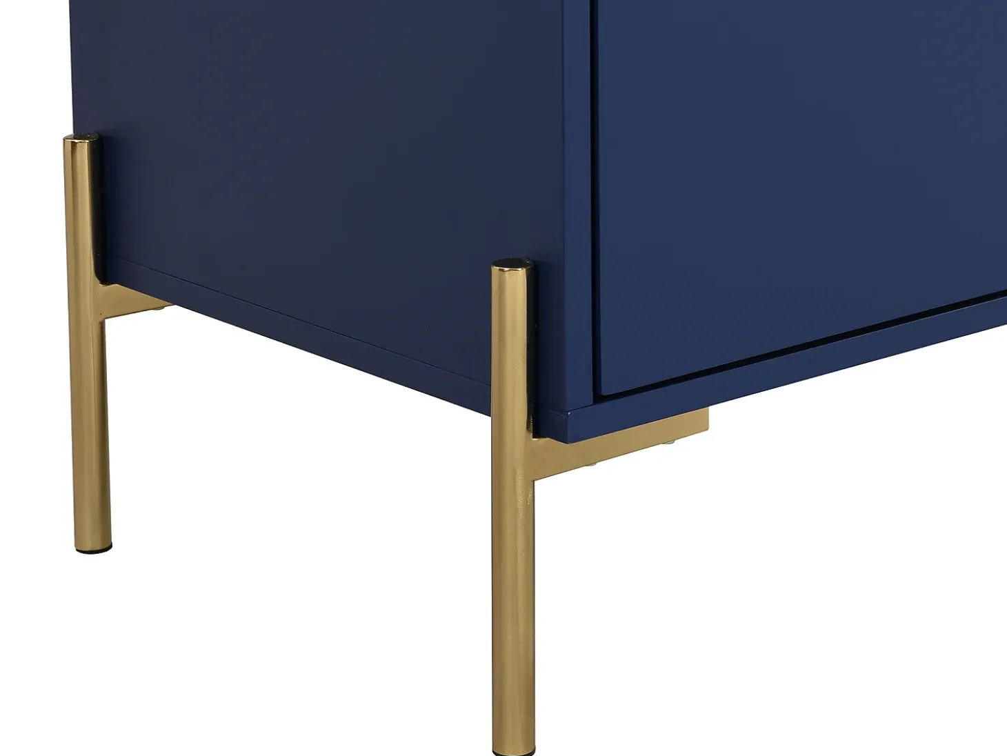 Cómoda de 6 gavetas em MDF e metal lacado a azul e dourado KORASA