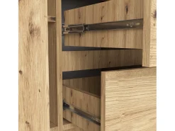 Cômoda de Armazenamento Carvalho Artesanal com 2 Portas e 3 Gavetas - Design Clássico e Funcionalidade Ideal para Sala ou Quarto