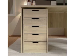 Cômoda de escritório Eko com 5 gavetas, carvalho cambriano, 71x40x43 cm