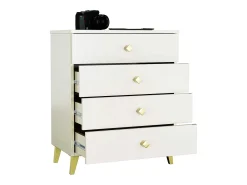 Cômoda de Gavetas MOBI K-04 - Acabamento em Ouro Kashmir, 4 Gavetas, Montagem Fácil