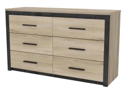 Cômoda de quarto estilo industrial Urano 129x77x42 cm