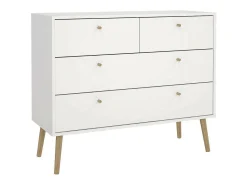 Cómoda Dromol, Cómoda multiusos, Cómoda de quarto, Armário com gavetas, 99x39 h82 cm, Branco