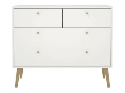 Cómoda Dromol, Cómoda multiusos, Cómoda de quarto, Armário com gavetas, 99x39 h82 cm, Branco