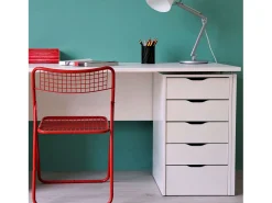 Cômoda Eko 5 Gavetas Branca Mesa de Escritório 71x40x43 cm