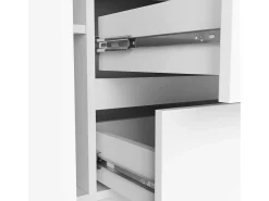 Cômoda Elegante K100 - 2 Portas & 3 Gavetas, Branco Matte