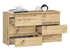 Cômoda Elegância Artisanal 6 Gavetas - Carvalho Artisan