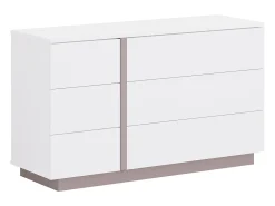 Cómoda escandinava NAPOLI - 6 gavetas - Branco e cinzento