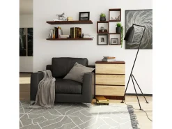Cômoda Estilo Moderno K60 3 Gavetas - Wenge/Sonoma 60x77x40 cm