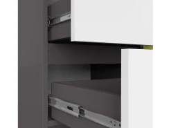 Cômoda Jerry K80 1 Porta 3 Gavetas Cinza Grafite/Branca MDF Laminado
