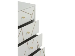 Cómoda lacada branca com 5 gavetas