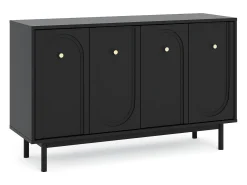 Cômoda Mazoma 4P Preta/ preta/ dourado