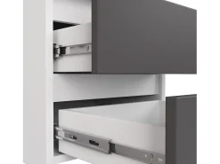 Cômoda Moderna Bicolor | 4 Gavetas | Branco & Cinza Fosco | 160 cm