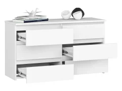 Cômoda Moderna 100cm 6 Gavetas Branca Laminada