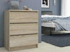 Cômoda Moderna K60 3 Gavetas Carvalho Sonoma