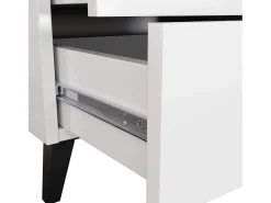 Cômoda Moderna MOBI K-04, Branco e Preto, 4 Gavetas, 60x73x37 cm