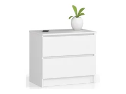 Cômoda Noc-Bia K60 2 Gavetas Branca - Moderna e Funcional 60x55x40cm