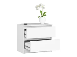 Cômoda Noc-Bia K60 2 Gavetas Branca - Moderna e Funcional 60x55x40cm