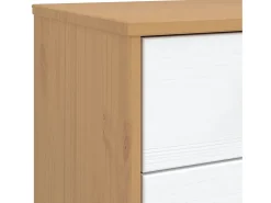 Cómoda OLDEN madeira de pinho maciça branco/castanho