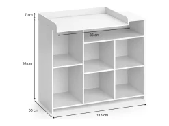 Cómoda para mudar de roupa branco 113x53x100 oskar