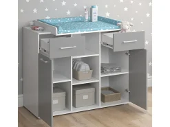 Cómoda para mudar de roupa cinza 113x70x109 leonie