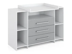 Cómoda para mudar de roupa branco/cinza 143x70x100 oskar