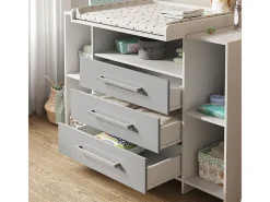 Cómoda para mudar de roupa branco/cinza 143x70x100 oskar