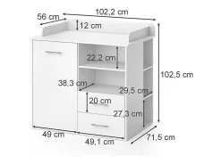 Cómoda para mudar de roupa branco 113x45x100 lea