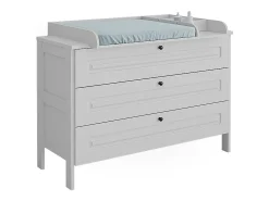 Cómoda para mudar de roupa branco 133x70x98.4 ajaton