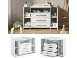 Cómoda para mudar de roupa branco 143x70x100 oskar
