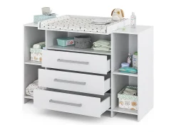 Cómoda para mudar de roupa branco 143x70x100 oskar