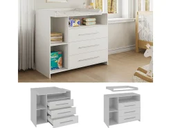 Cómoda para mudar de roupa branco 110x53x93.5 paula