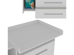 Cómoda para mudar de roupa branco 110x53x93.5 paula