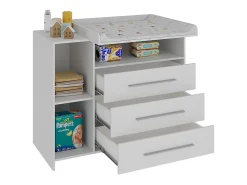 Cómoda para mudar de roupa branco 110x53x93.5 paula