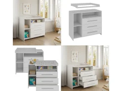 Cómoda para mudar de roupa branco 110x53x93.5 paula
