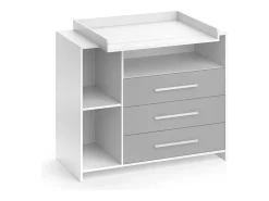 Cómoda para mudar de roupa branco/cinza 113x53x100 oskar
