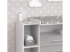 Cómoda para mudar de roupa branco/cinza 113x53x100 oskar