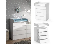 Cómoda para mudar de roupa branco 83.6x69.7x117 ruben