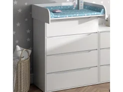 Cómoda para mudar de roupa branco 83.6x69.7x117 ruben