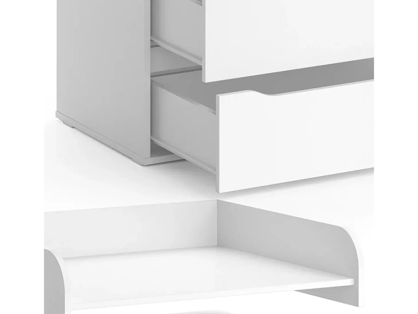 Cómoda para mudar de roupa branco 83.6x69.7x117 ruben