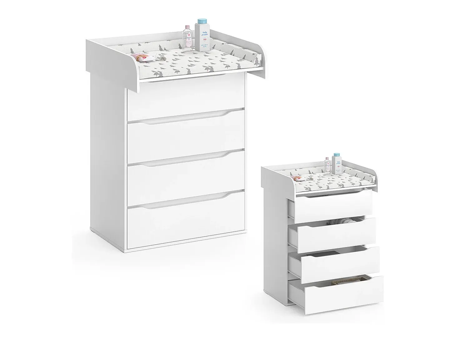 Cómoda para mudar de roupa branco 83.6x69.7x117 ruben