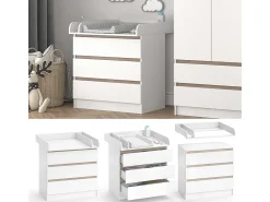 Cómoda para mudar de roupa branco/sonoma 80x76x87 emma