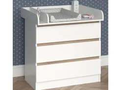 Cómoda para mudar de roupa branco/sonoma 80x76x87 emma
